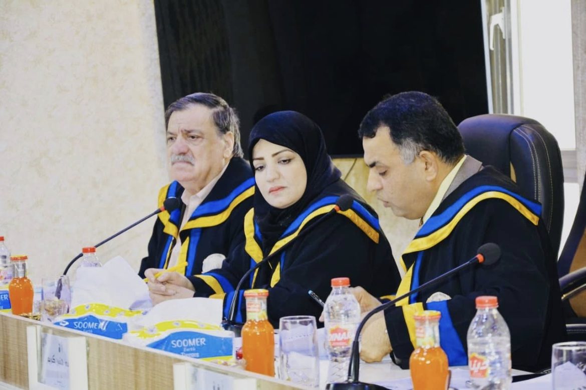 تدريسي من كلية التربية الأساسية رئيسا للجنة مناقشة رسالة ماجستير في كلية التربية / جامعة ميسان.