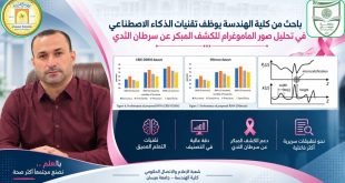 باحث من كلية الهندسة ينشر بحث في مستوعبات سكوبس يوظف تقنيات الذكاء الاصطناعي في تحليل صور الماموغرام للكشف المبكر عن سرطان الثدي