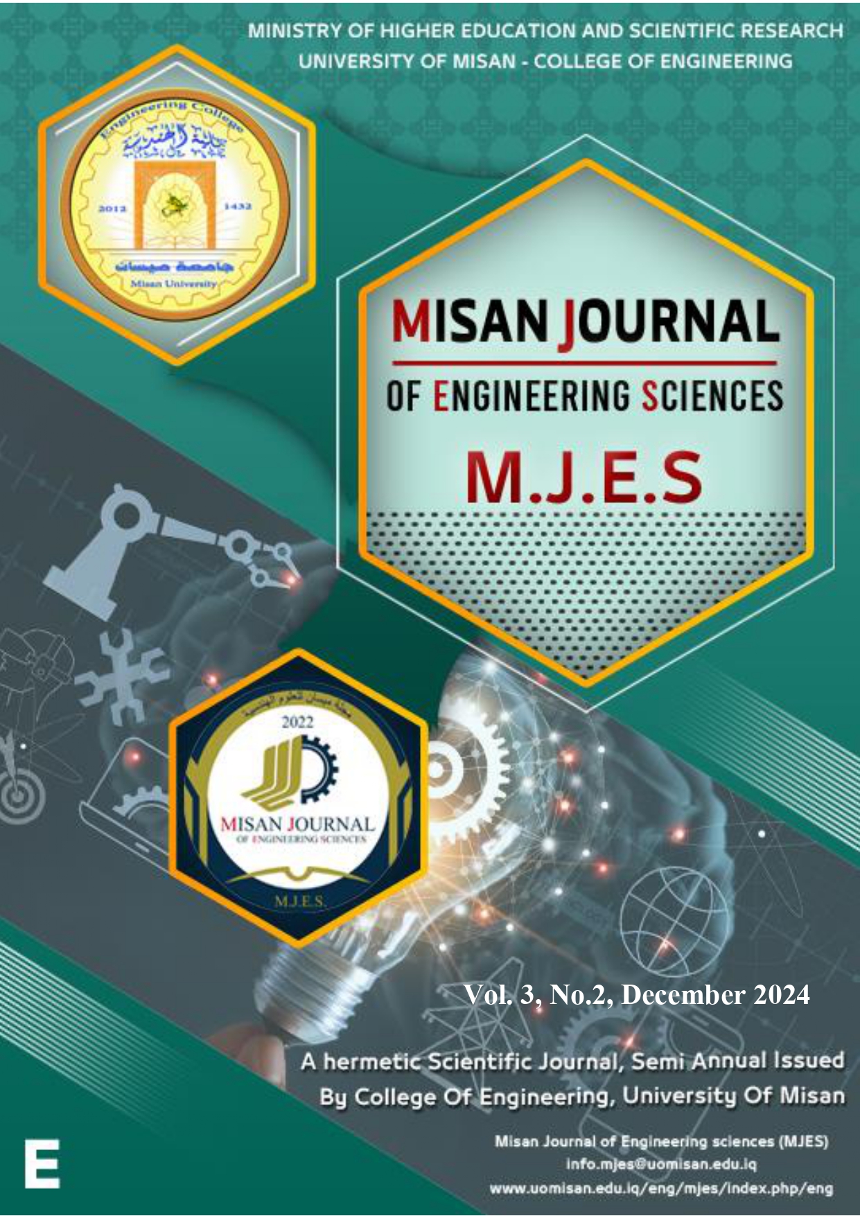 					View Vol. 3 No. 2 (2024): Misan Journal of Engineering sciences (MJES)
				